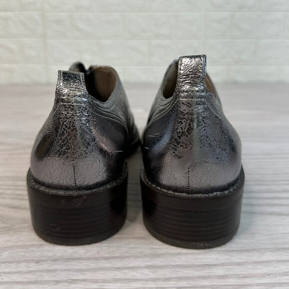 Louise et Cie Fadi Shoes WMNS US 6 Silver Metallic Leather Statement Zip Oxford - Picture 4 of 9